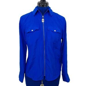 Michael by Micheal Kors Blue Zippered Blouse Size S